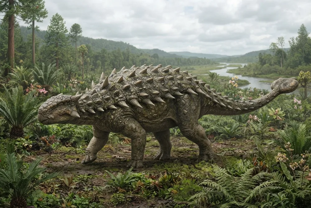 Ankylosaurus, tehisaru joonistatud