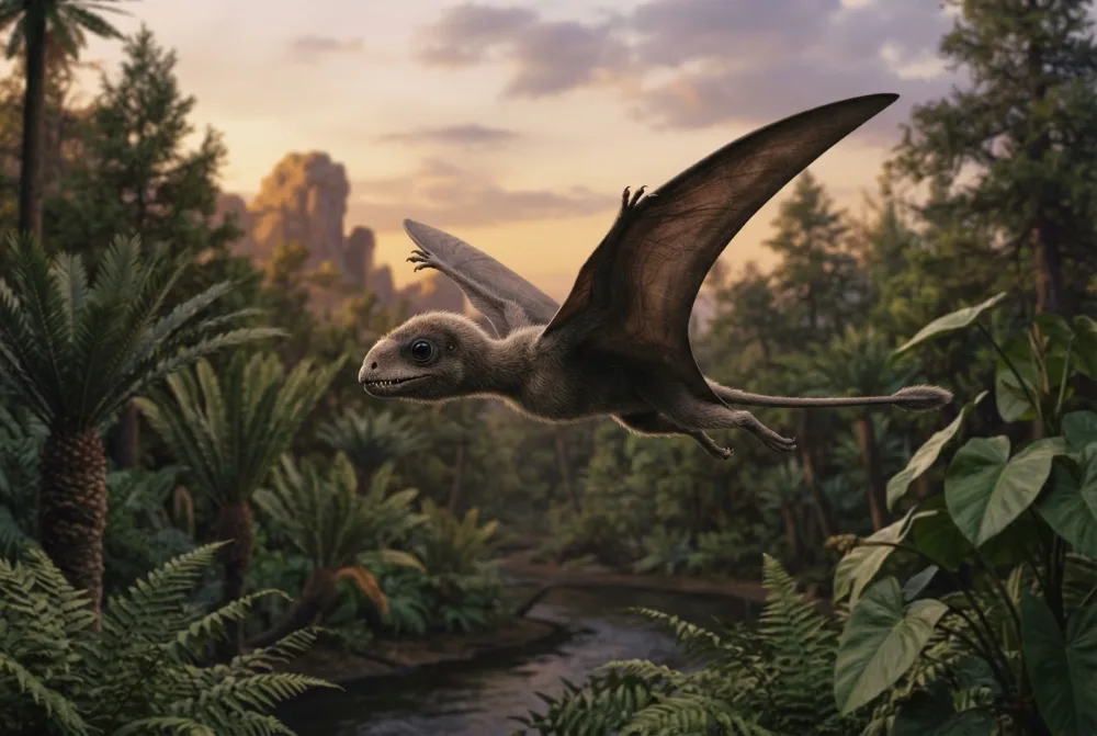 Изображение на Anurognathus, създадено с ИИ