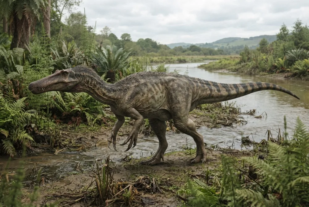 Baryonyx, tehisaru joonistatud