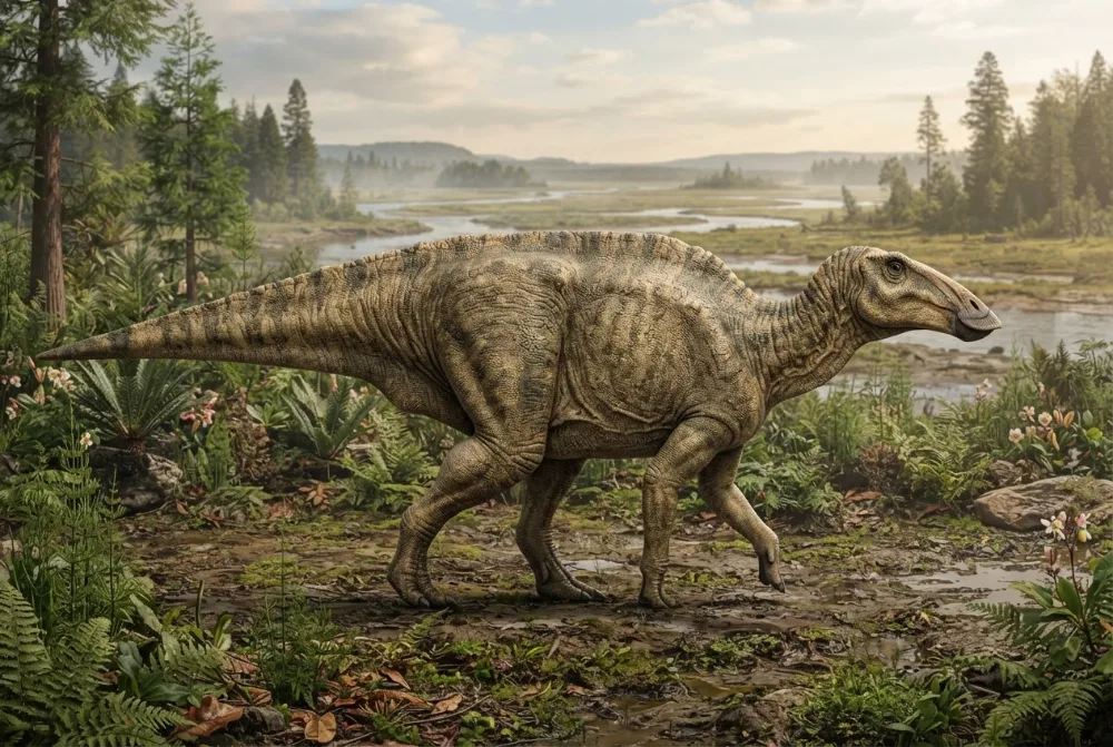 Edmontosaurus, tehisaru joonistatud