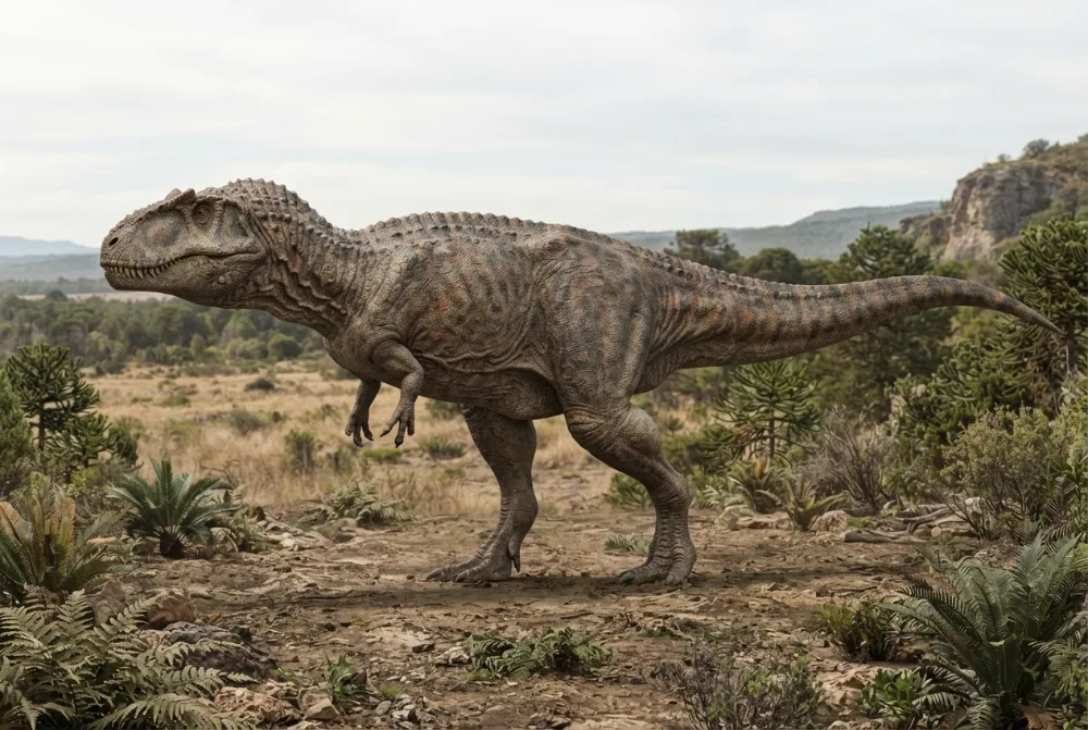 Giganotosaurus, tehisaru joonistatud