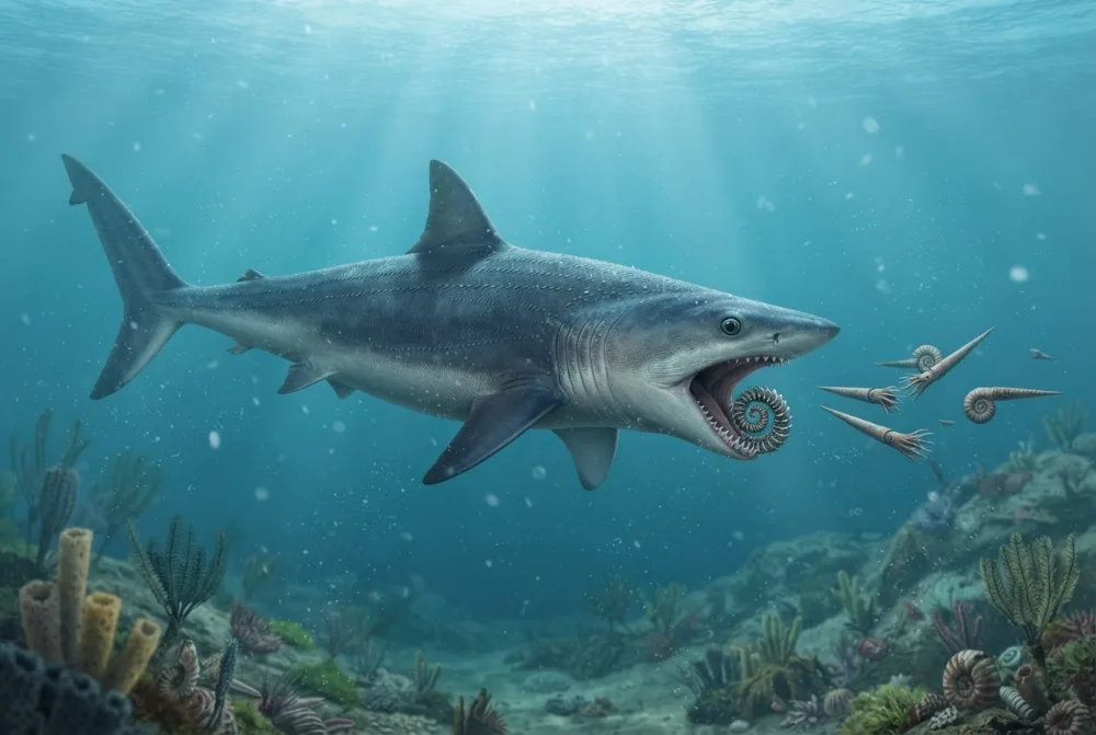 Helicoprion, tehisaru joonistatud