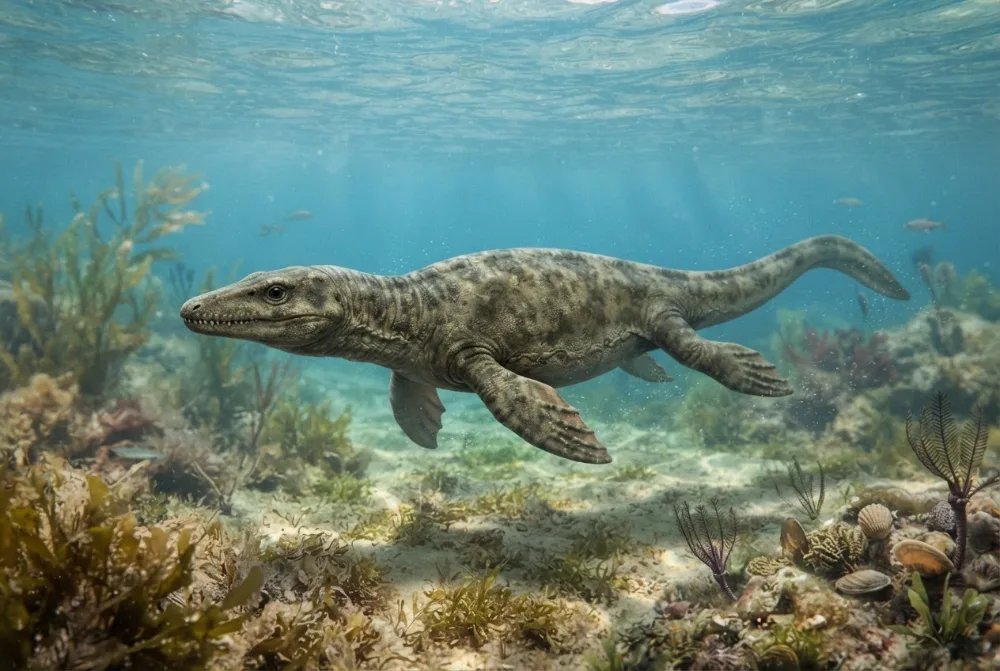 Lariosaurus, tehisaru joonistatud