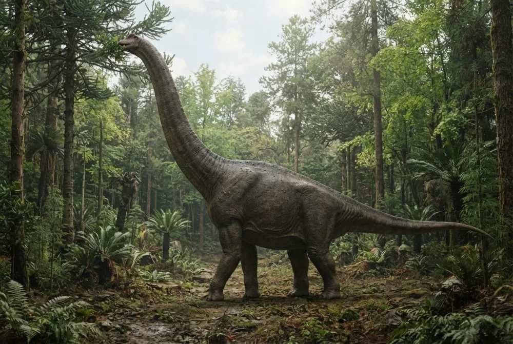 Omeisaurus: obrázek vytvořený umělou inteligencí