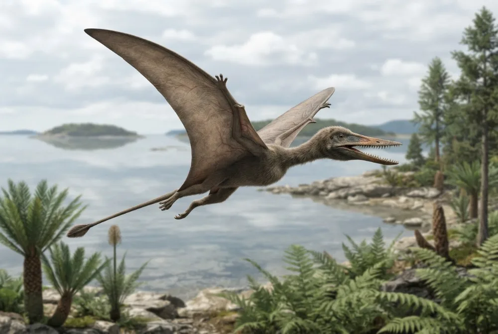 Pterodactylus, tehisaru joonistatud