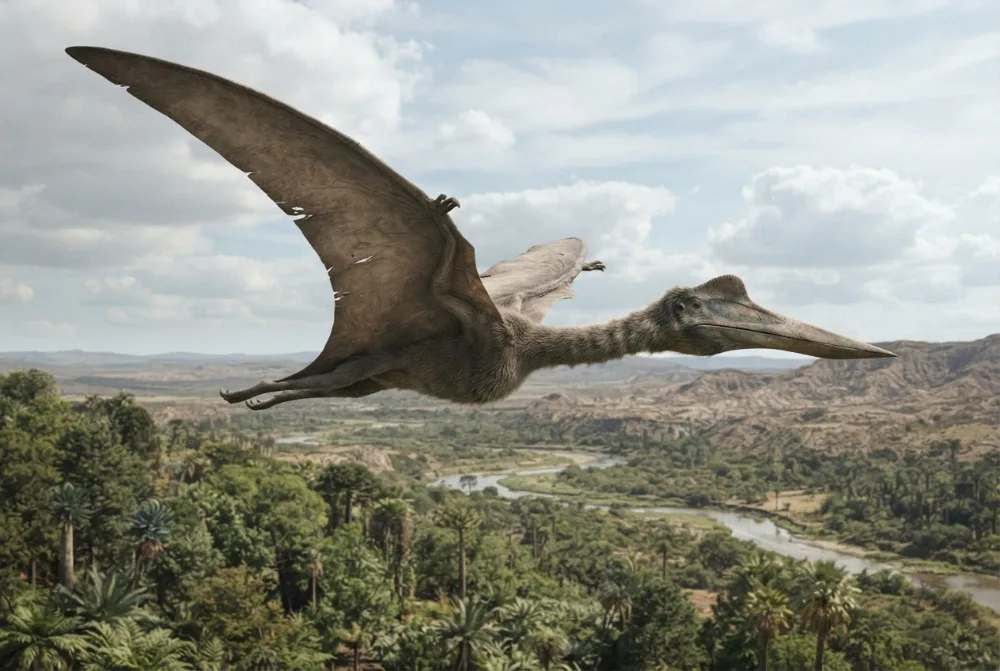 Quetzalcoatlus, tehisaru joonistatud