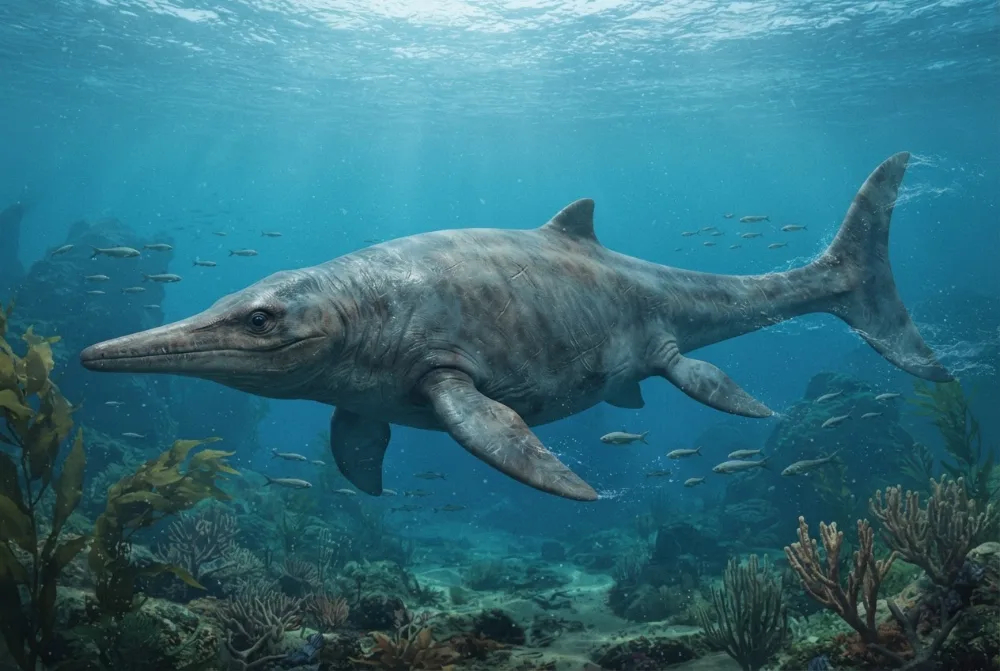 Shonisaurus, tehisaru joonistatud