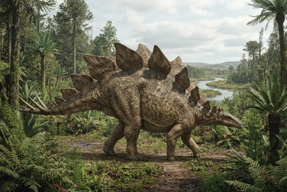 Stegosaurus, tehisaru joonistatud
