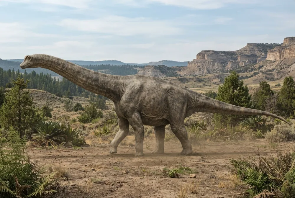 Imagem de Supersaurus feita por IA
