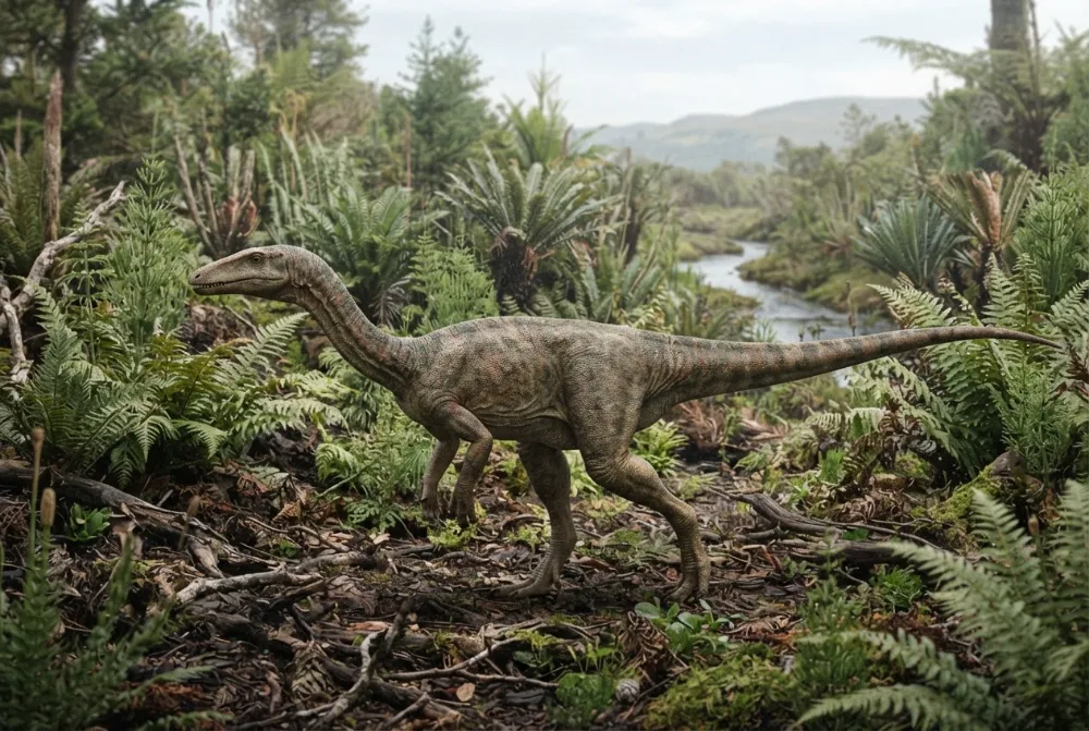 Thecodontosaurus, tehisaru joonistatud