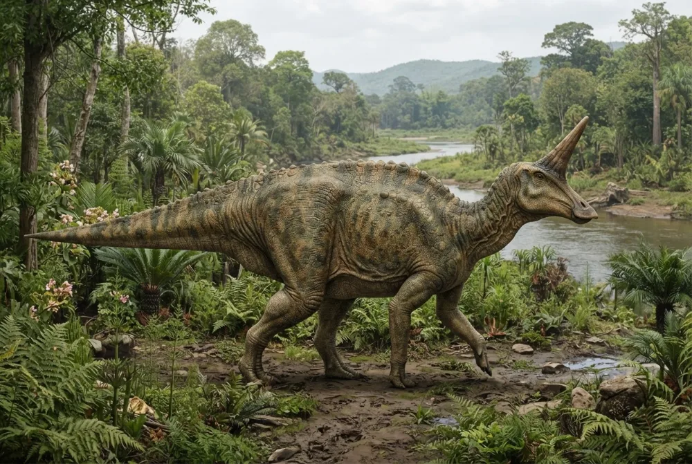 Tsintaosaurus, image générée par IA