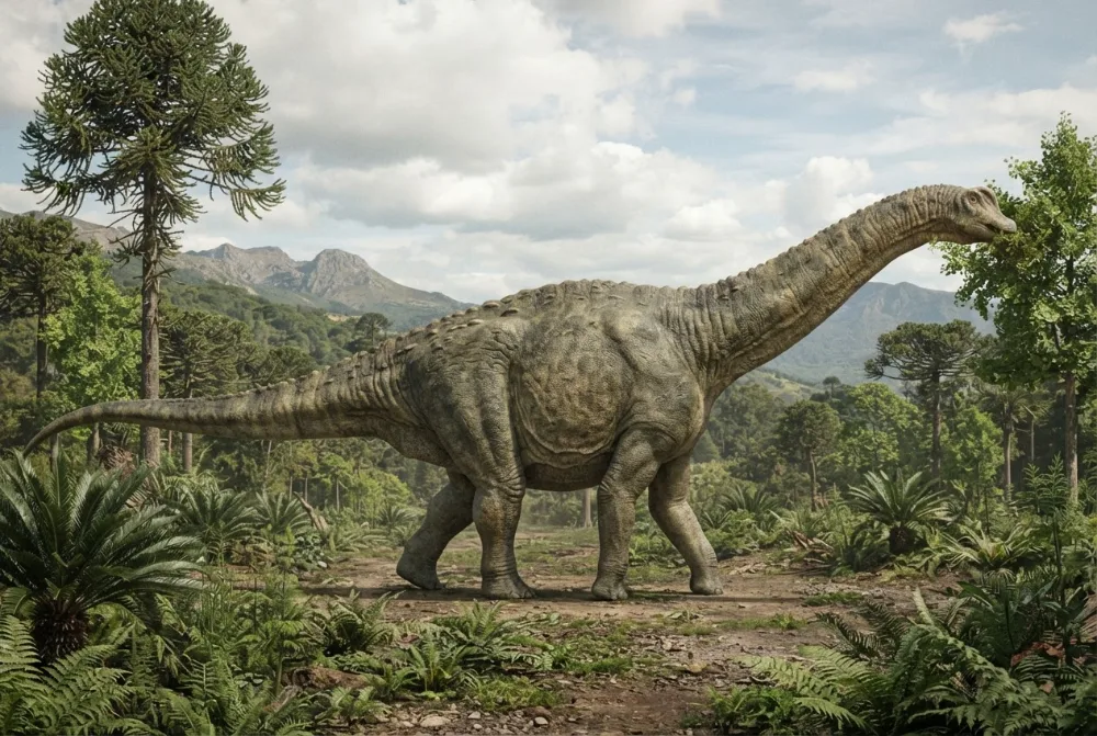 Imagem de Turiasaurus feita por IA