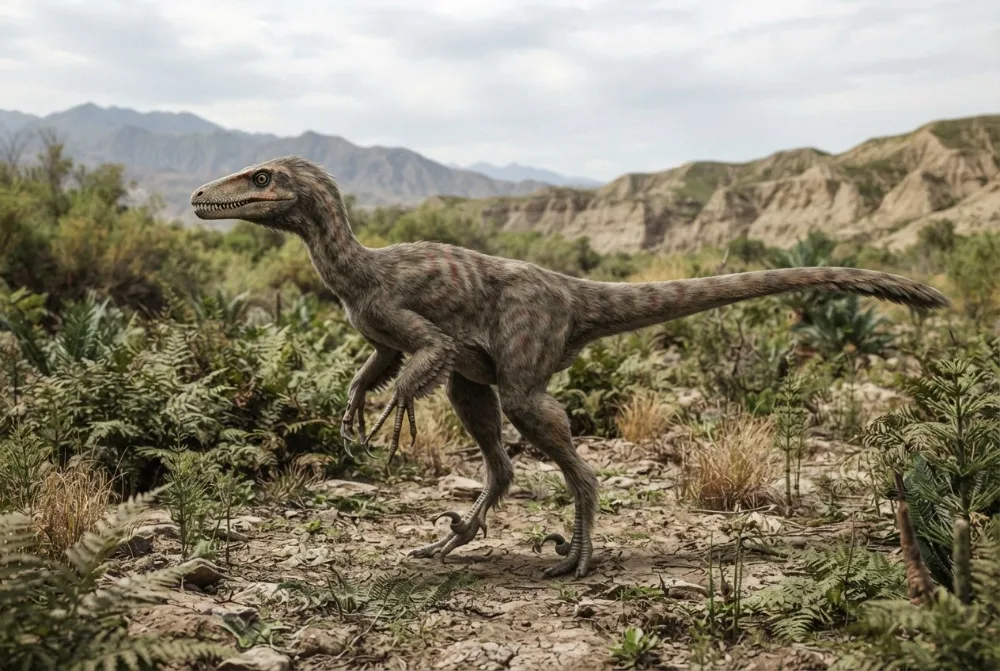 Изображение на Xinjiangovenator, създадено с ИИ