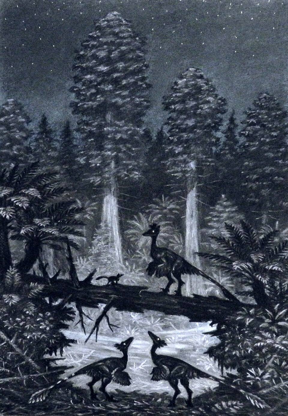 Artist's life restoration of Troodon